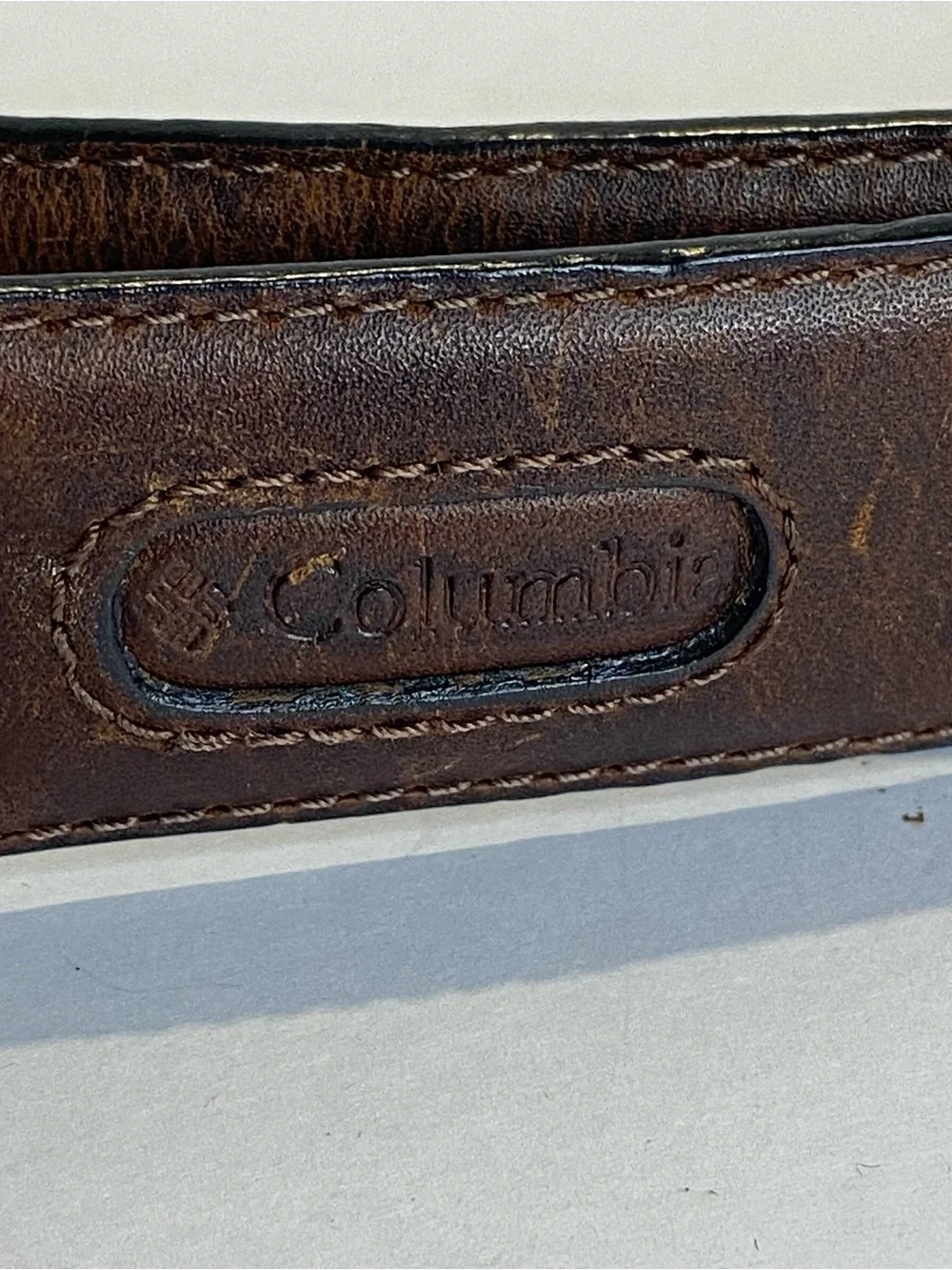 Columbia Mens Genuine Leather Belt Brown Black Braided Inlay Reversible Sz 36/90